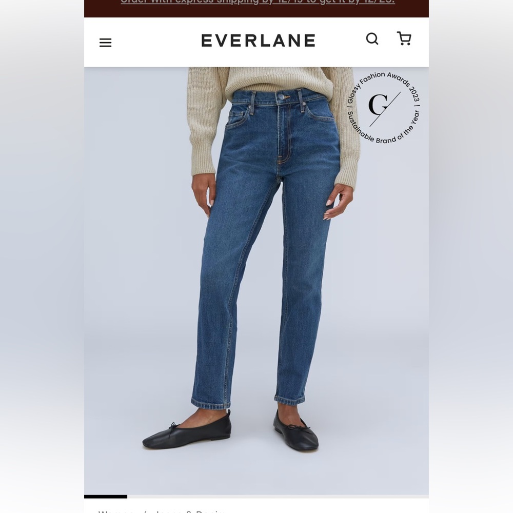 Everlane Original Cheeky Jean Ankle Sz 23 Crop